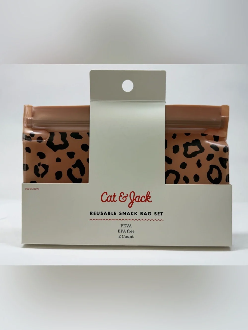 Cat & Jack Leopard Print Reusable Snack Bags - Brown & Black